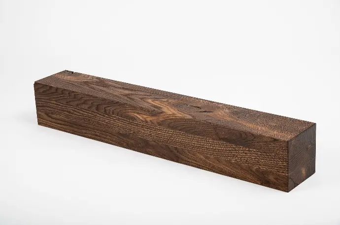 Glued laminated beam Squared timber Smoked oak Rustic 120x120 mm brushed natural oiled