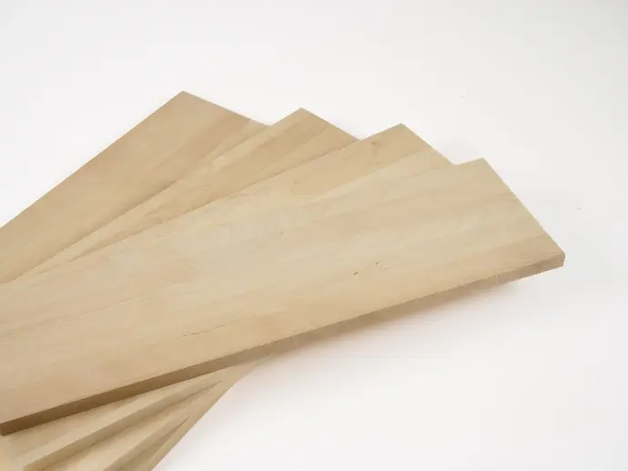 Solid wood edge glued panel Beech lightly steamed A/B 19 mm, 2.5-3 m, full lamella, customized DIY